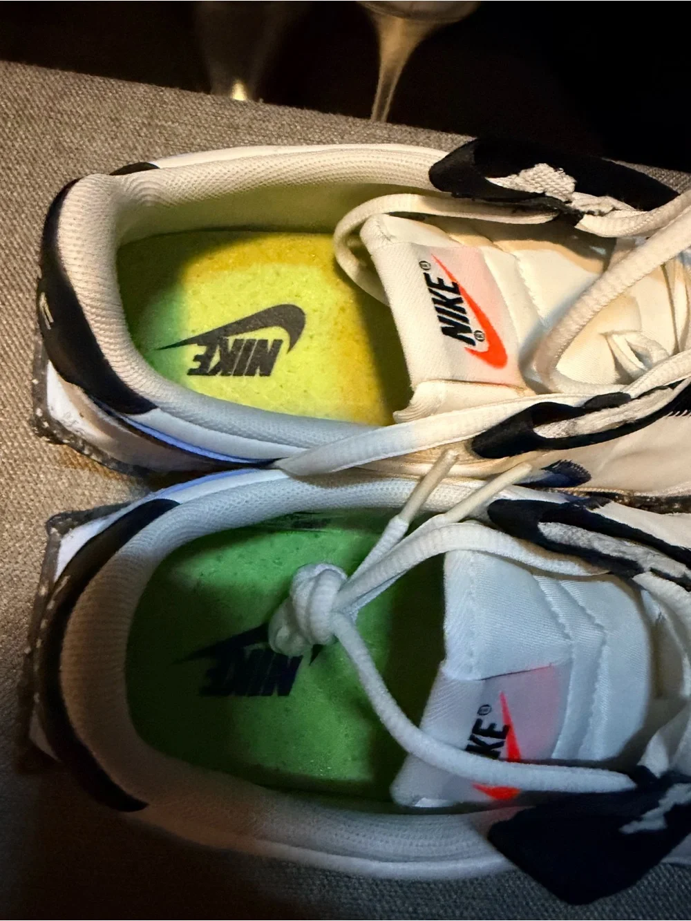 Unisex Nike White and Black Waffle-Style Sneakers
